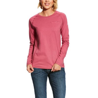 Ariat FR Air Crew - T Shirts Roze Paars Dames - 33200-329